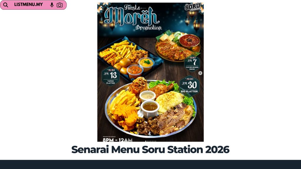 Senarai Menu Soru Station 2026